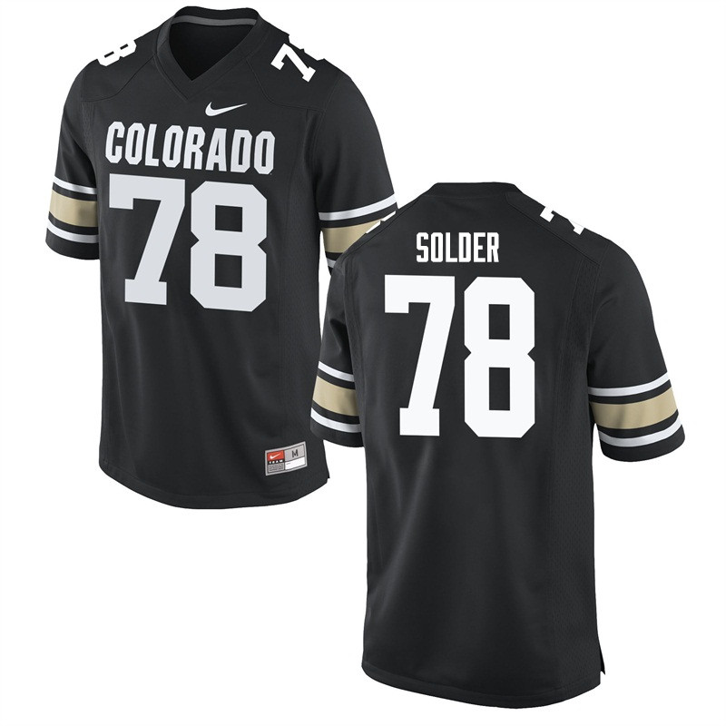 Men #78 Nate Solder Colorado Buffaloes College Football Jerseys Sale-Home Black
